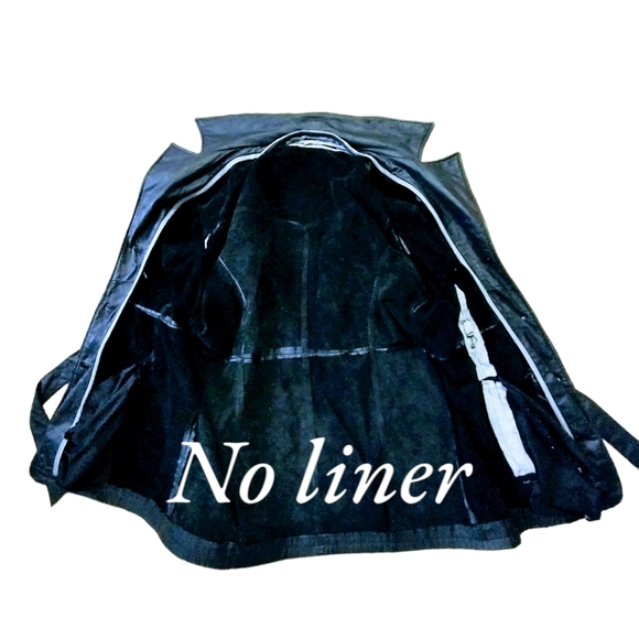 Women's Black Leather Jacket - Picture 11 of 12